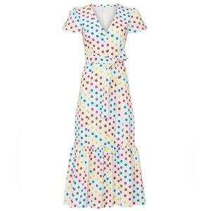 SALE 🛍️ COLOR ME COURTNEY Dipping Dot Minnie Dress Tiered Womens size 4